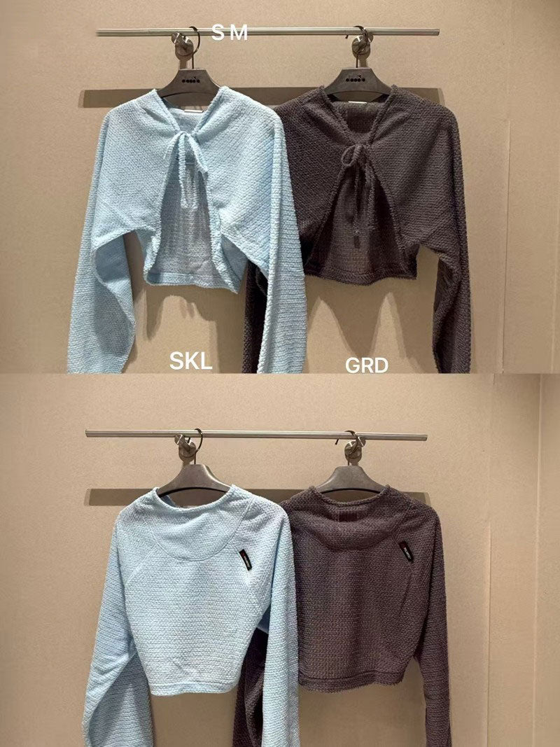 【WE ARE】韓國Diadora休閒長袖披肩上衣D6122TJK01