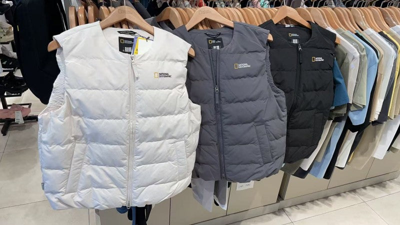 男女同款【WE ARE】韓國國家地理 輕量圓領鵝絨羽絨背心 N254UDV020