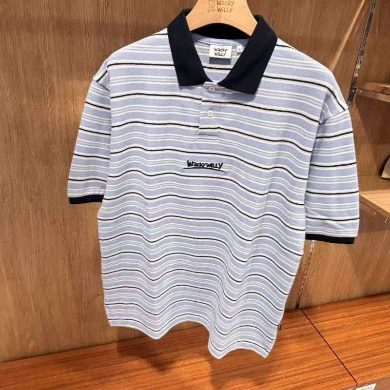 【WE ARE】韓國wacky Willy 條紋POLO短袖 WA2502ST14