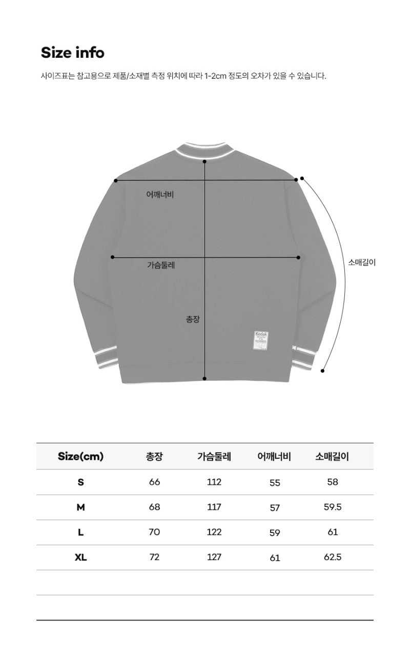 【WE ARE】韓國KODAK柯達半拉鏈領大學T衛衣K6123LFSC1