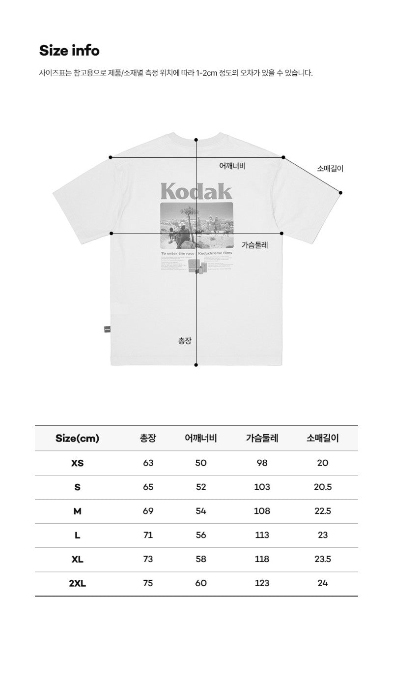 【WE ARE】Korea โกดัก Sinery Back Graphic short -sleeved T -shirt K5223LRS10
