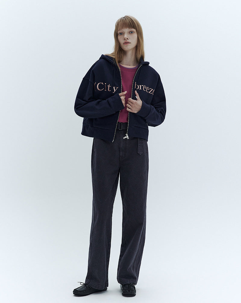 (需排單約等三周)【WE ARE】韓國CITYBREEZE 中性款刺繡logo雙拉鏈連帽外套CTH3ZP83/CTH3ZP03