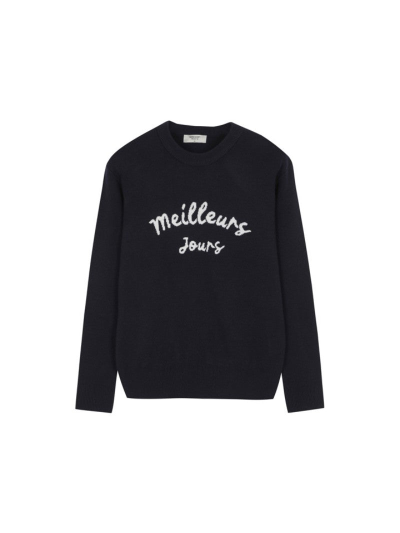 女款【WE ARE】韓國M計畫圓領萌寵字母毛衣EPF4ER2400