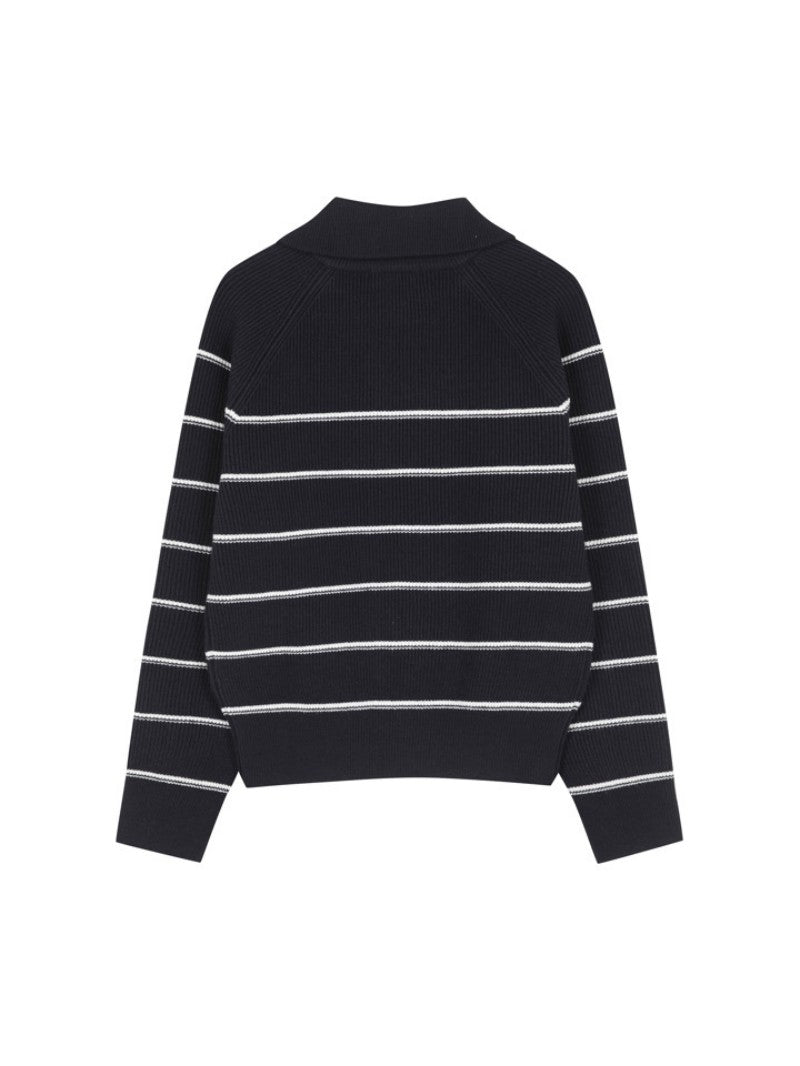 女款【WE ARE】韓國M計畫半拉鏈翻領毛衣EPF4ET2200