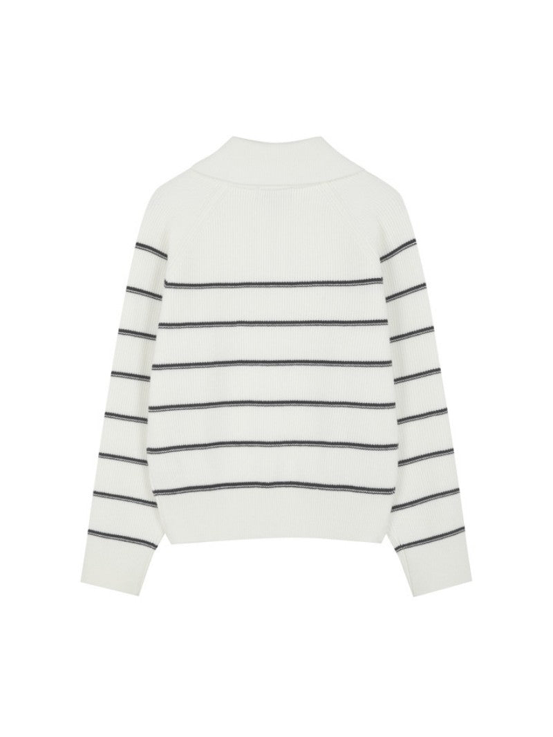 女款【WE ARE】韓國M計畫半拉鏈翻領毛衣EPF4ET2200