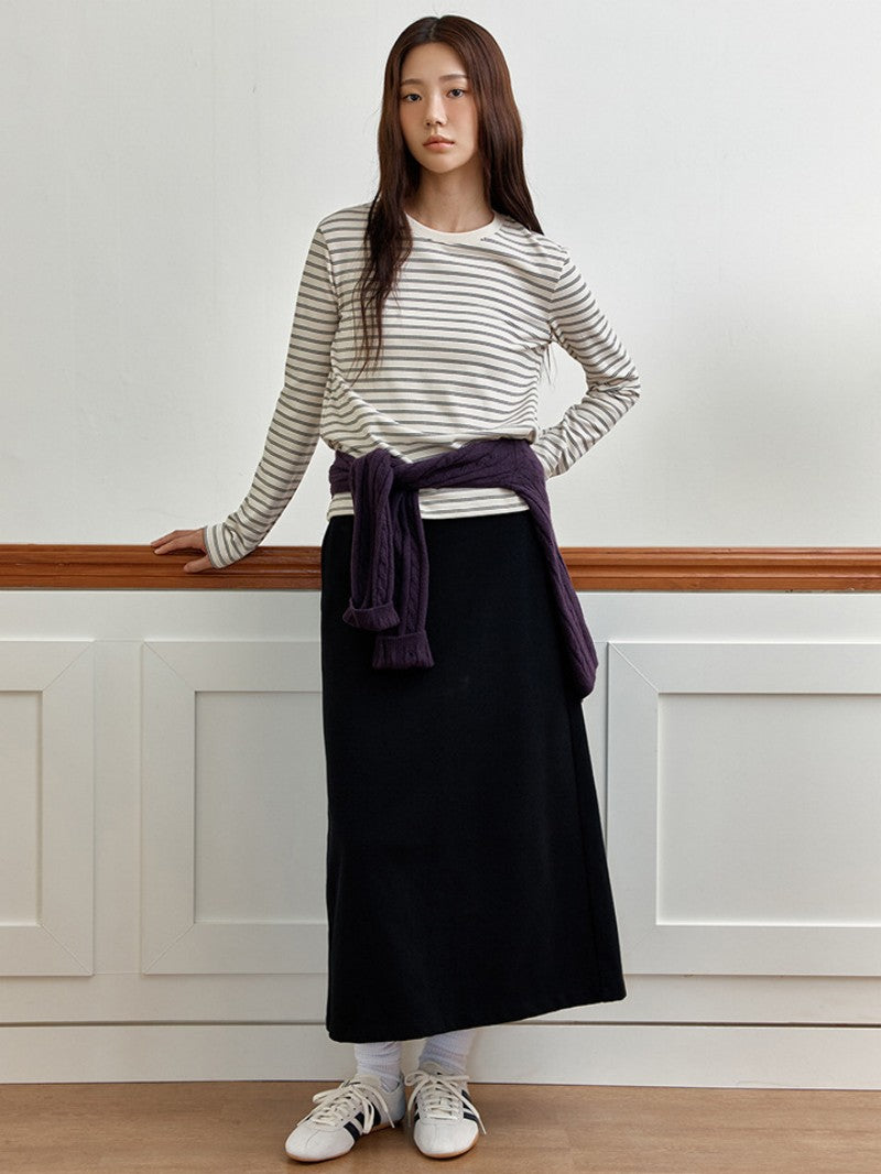 【WE ARE】韓國M計畫A字後分開叉9分裙帶兜半身裙EPF4RR2100