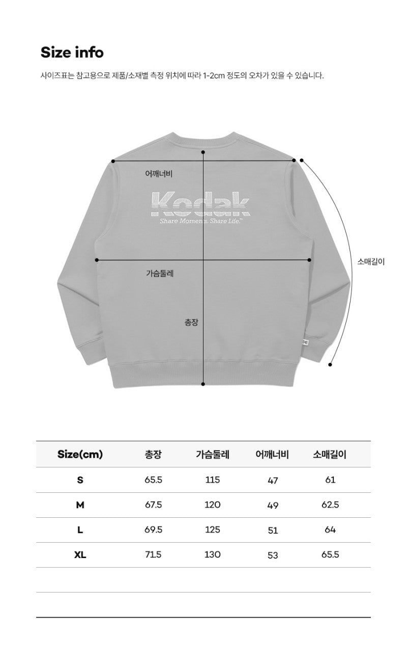 【WE ARE】韓國KODAK柯達圓領大學T衛衣K6123LFSP1