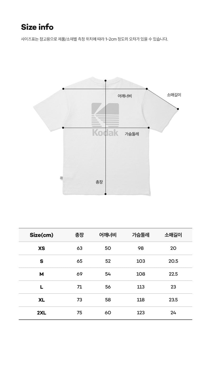 【WE ARE】Korea โกดัก Big logo cotton short -sleeved T -shirt K5223ERS36