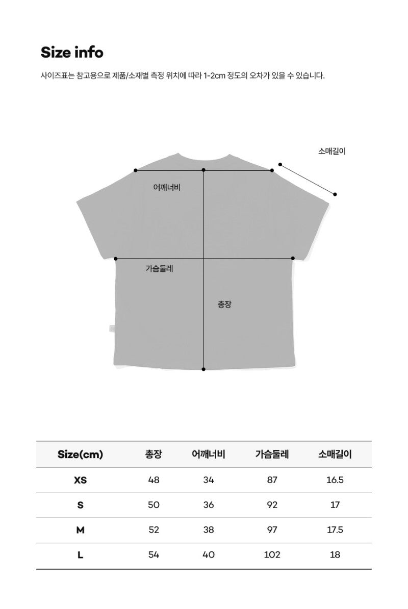 【WE ARE】Korea โกดัก Big Logo Askin Short Sleeve T-shirt Woman K5222ERS26