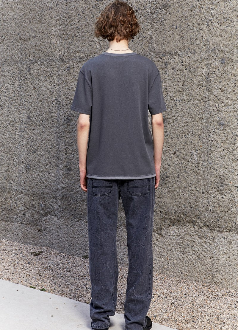 【WE ARE】韓國WAL WOOALONG 撞色短袖T恤WF2DHT393