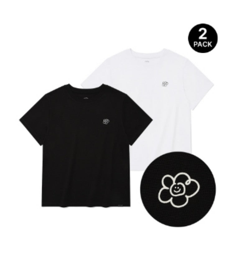 兩入組【WE ARE】韓國wacky Willy 女款小花標短袖T恤WA2502STE2