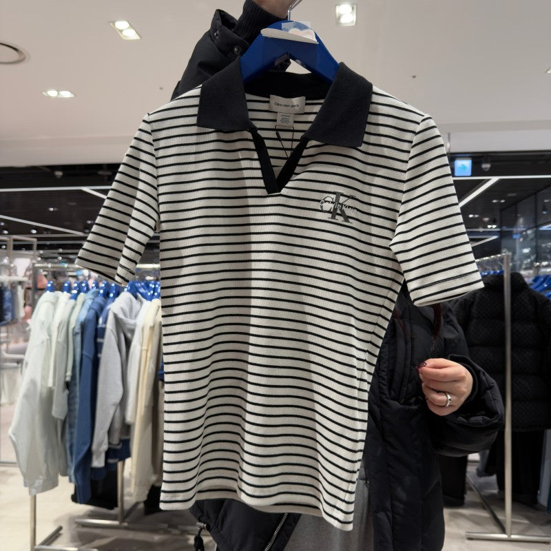 【WE ARE】韓國Calvin Klein條紋短袖T恤47F835G