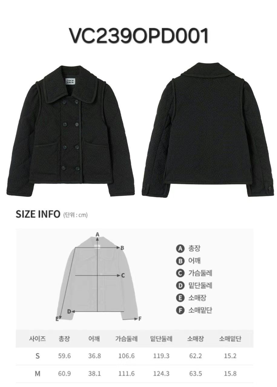 【WE ARE】Korea VOCAVACA double-breasted short coat VC239OPD001