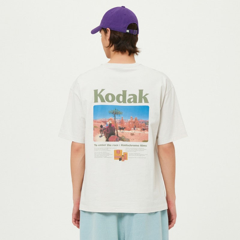 【WE ARE】Korea โกดัก Sinery Back Graphic short -sleeved T -shirt K5223LRS10