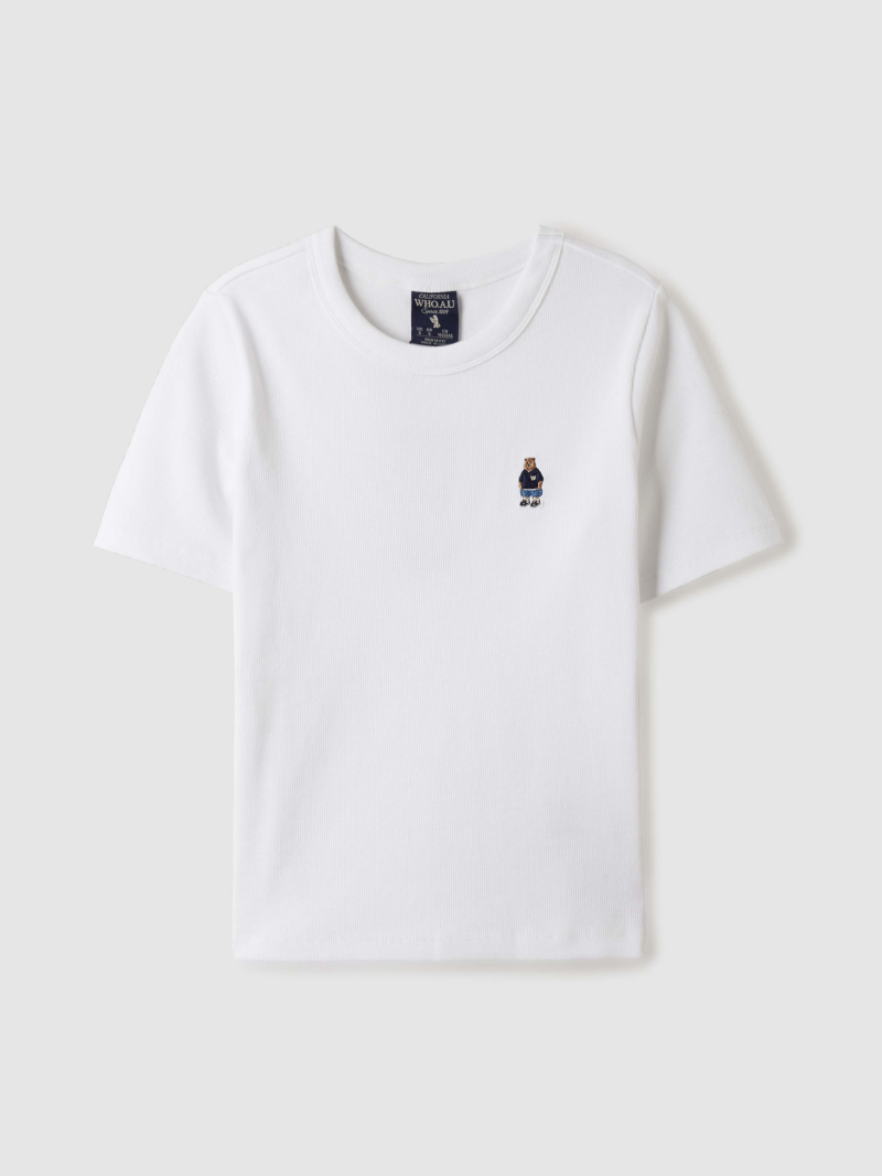 【WE ARE】South Korea WHO.AU slim fit bear T-shirt WHRAE2491F
