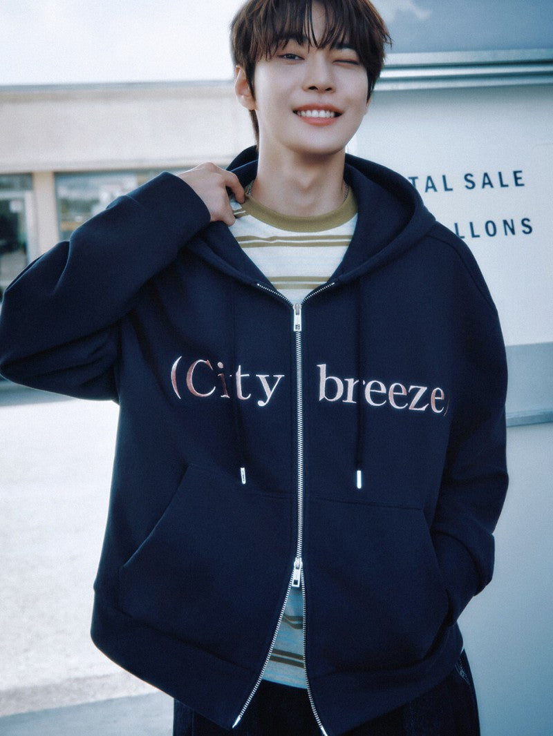 (需排單約等三周)【WE ARE】韓國CITYBREEZE 中性款刺繡logo雙拉鏈連帽外套CTH3ZP83/CTH3ZP03