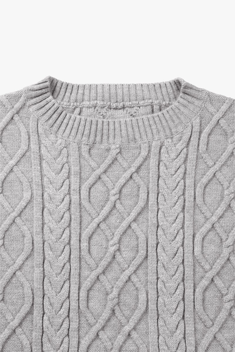 【WE ARE】韓國DONTBELATE 麻花針織圓領毛衣