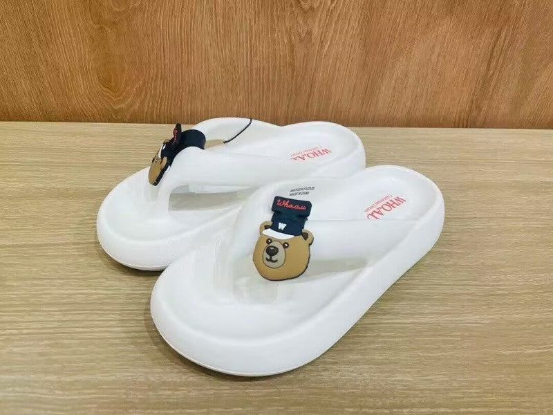 【WE ARE】Korea WHO.AU casual bear flip-flops WHAPF2521A