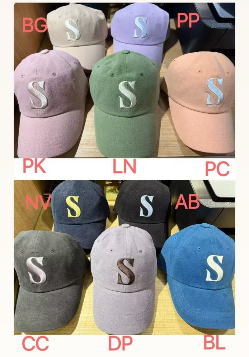 【WE ARE】Korea Satur casual big letter S baseball cap SA255UAP02/SA255UAP03