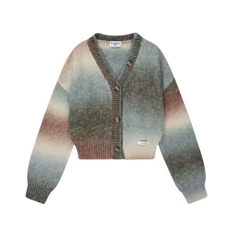 【WE ARE】Korea Zeroplanet Golden Winter Mixed Color Two-Wear Sweater Z24FOT10FO