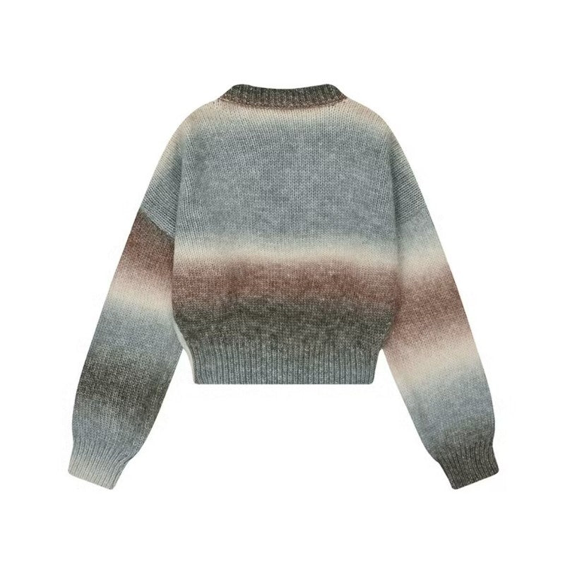 【WE ARE】Korea Zeroplanet Golden Winter Mixed Color Two-Wear Sweater Z24FOT10FO