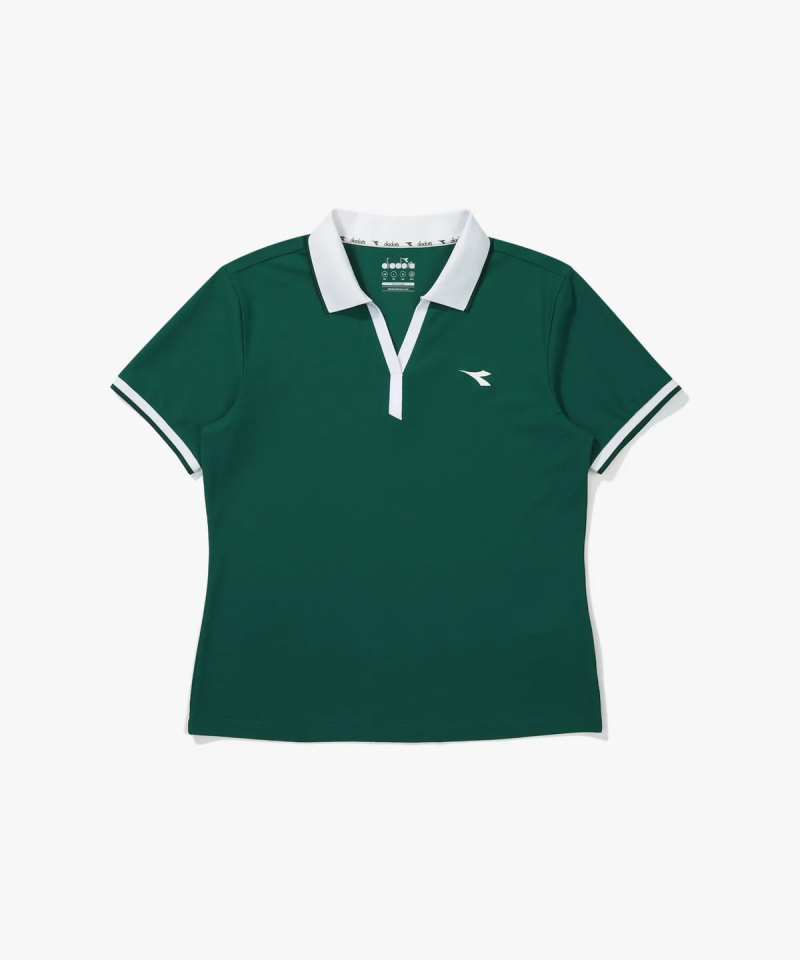 女款【WE ARE】韓國Diadora Coolskin網球領短袖T恤D5222TTS50
