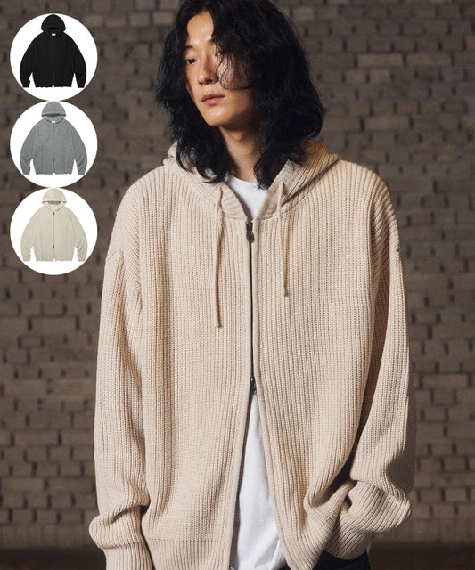 限時折扣【WE ARE】韓國FILLUMINATE針織連帽拉鏈外套3244KP4015