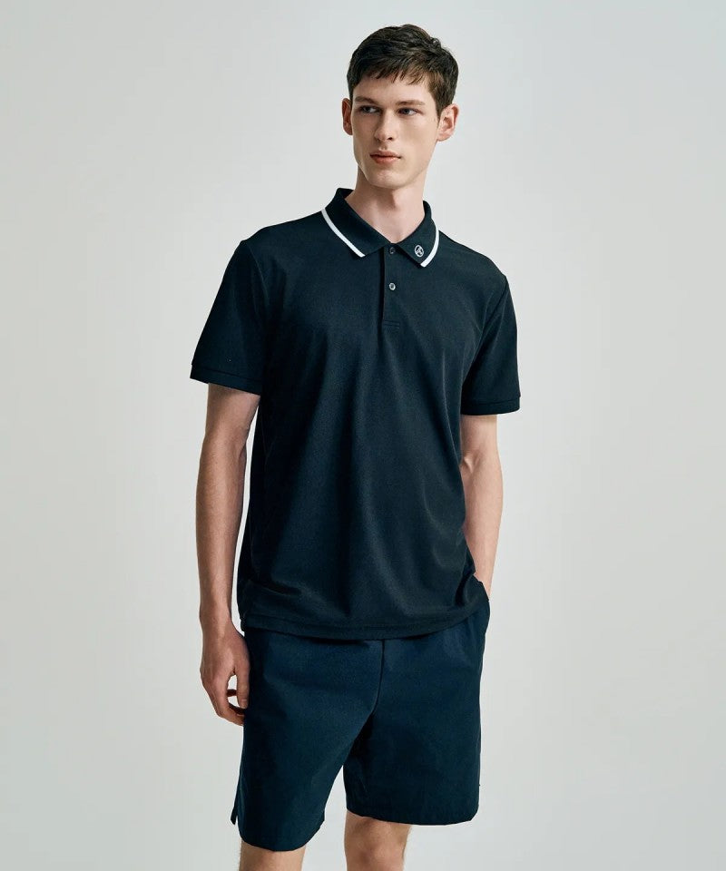【WE ARE】韓國SERGIO TACCHINI 男款領口小標短袖POLO衫 TMPQ10553