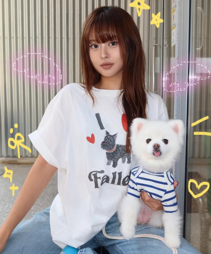 女款【WE ARE】韓國Fallett 狗狗短袖T恤FA2502ST15