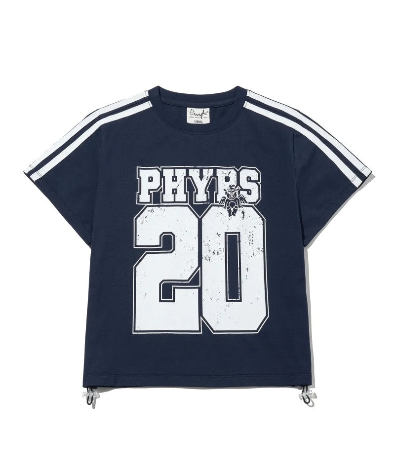女款【WE ARE】韓國PHYPS 側抽繩數字短袖T恤 PFM1SS202A