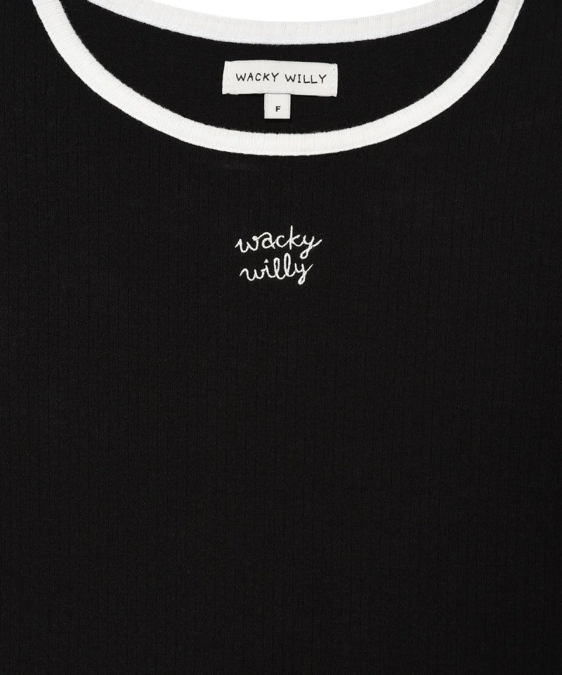 【WE ARE】韓國wacky Willy U領滾邊長袖T恤 WA2503LT61