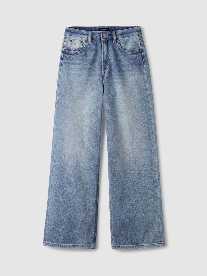 【WE ARE】Korea WHO.AU purchasing casual loose jeans WHTJE4911F