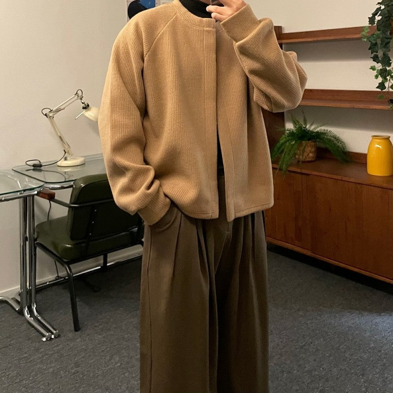 【WE ARE】Korean round collar cardigan jacket in 5 colors