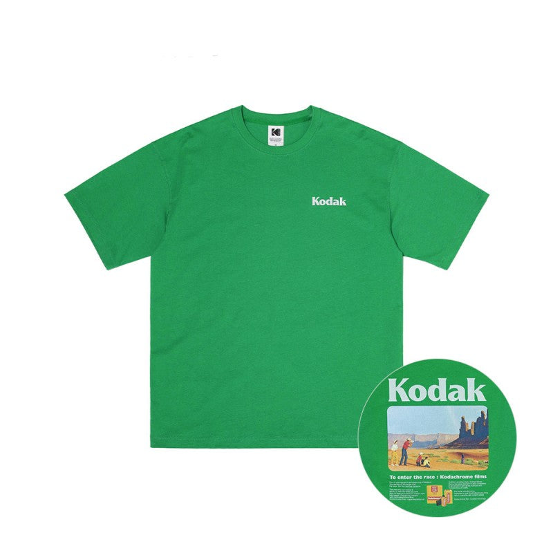 【WE ARE】Korea โกดัก Sinery Back Graphic short -sleeved T -shirt K5223LRS10