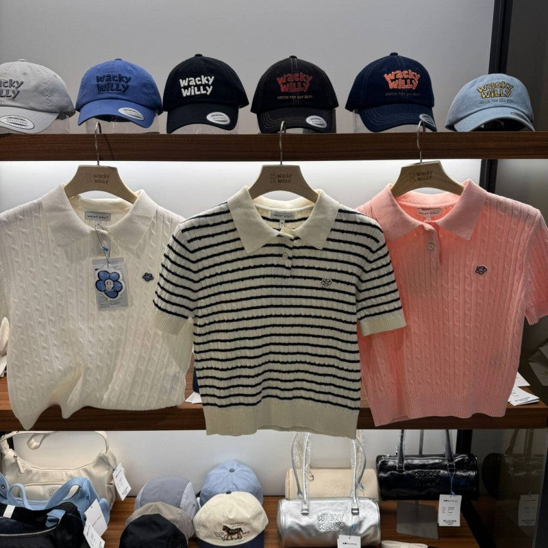【WE ARE】Korea wacky Willy knitted short-sleeved T-shirt WA2502KT51