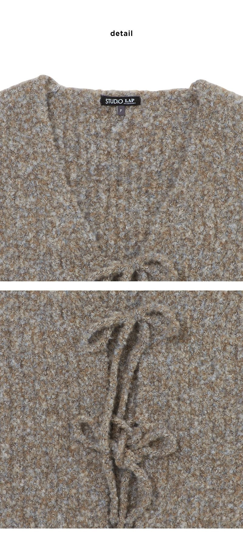 【WE ARE】韓國LAP 前綁帶V領針織背心 AR4KVB60