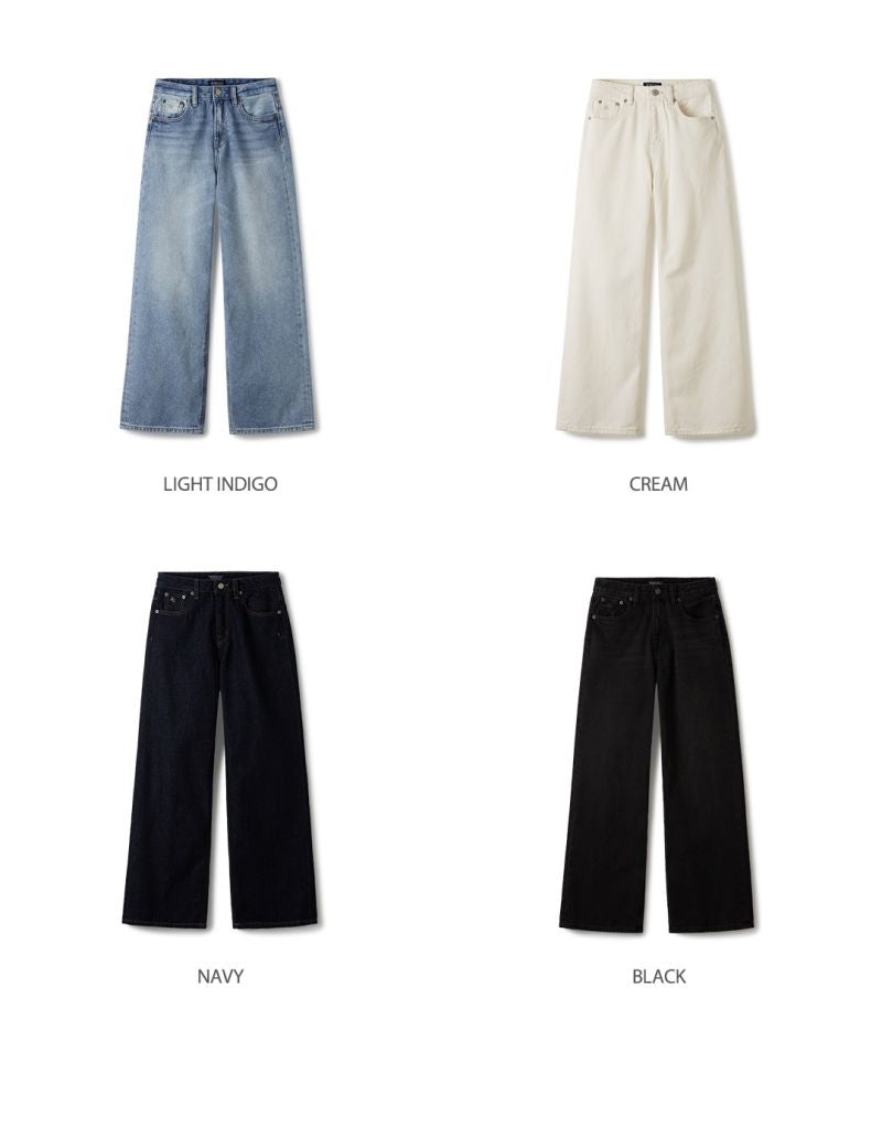 【WE ARE】Korea WHO.AU purchasing casual loose jeans WHTJE4911F