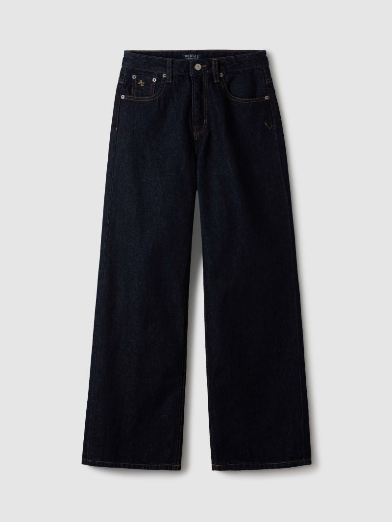 【WE ARE】Korea WHO.AU purchasing casual loose jeans WHTJE4911F