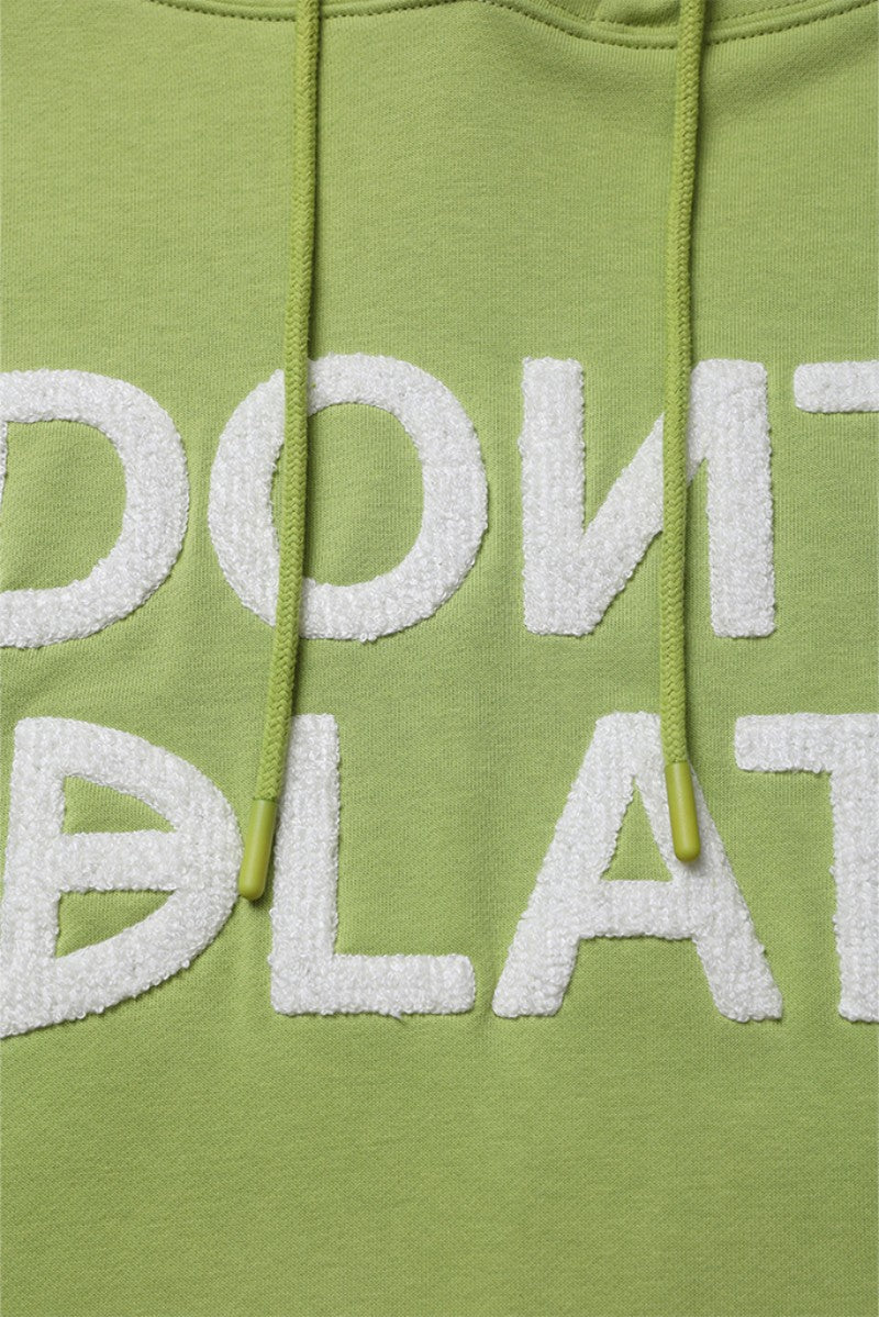 【WE ARE】韓國DONTBELATE 絨毛刺繡logo帽T