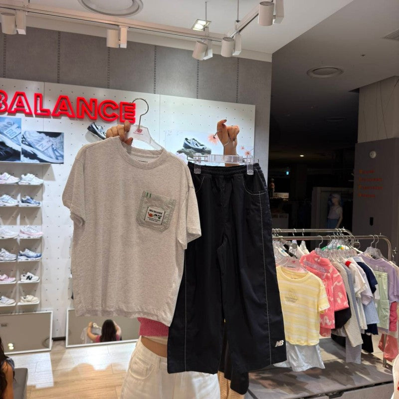 【WE ARE】韓國new balance kids休閒口袋短T+長褲套裝 NK9YG2401U