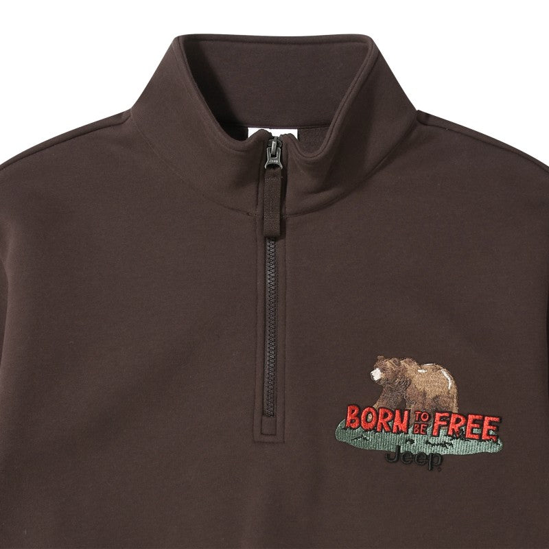 【WE ARE】韓國JEEP休閒半拉鏈領大學T衛衣JQ4TSU844