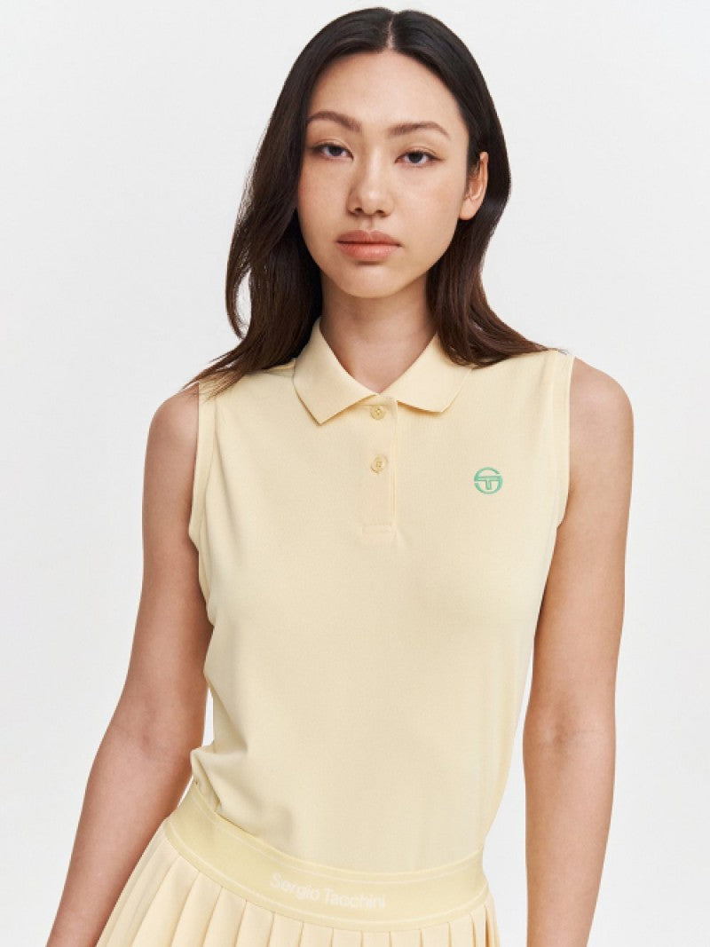 女款【WE ARE】韓國SERGIO TACCHINI Polo領無袖T恤TWPQ11043