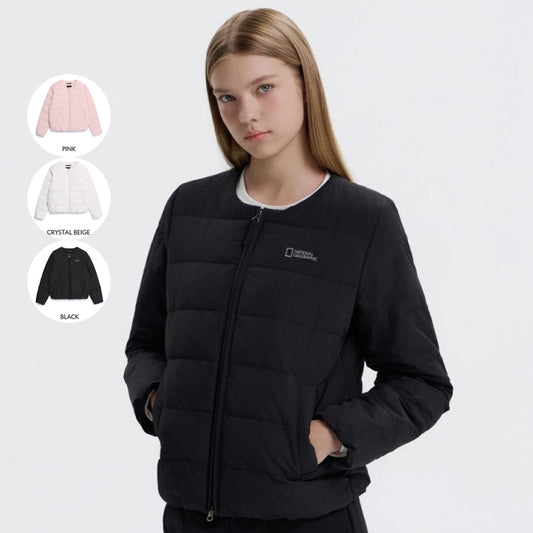 女款【WE ARE】韓國國家地理 圓領輕量鵝絨羽絨外套 N254WDW020