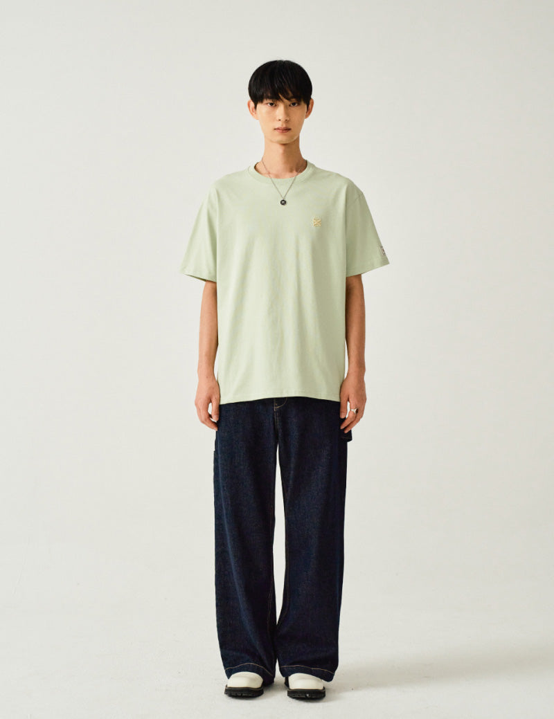 【WE ARE】Korea Satur classic small logo short-sleeved T-shirt SA252WTS06/SA252MTS06