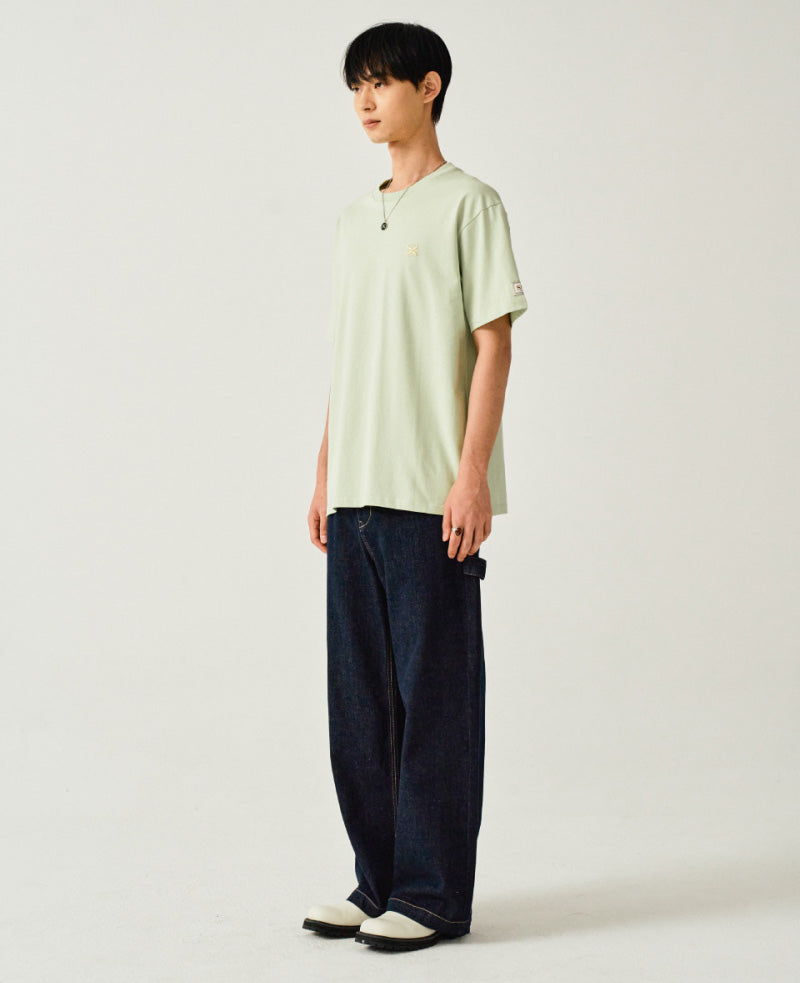 【WE ARE】Korea Satur classic small logo short-sleeved T-shirt SA252WTS06/SA252MTS06