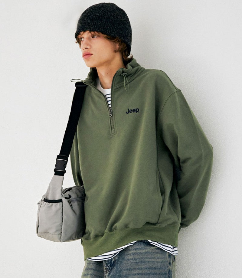 【WE ARE】韓國JEEP休閒半拉鏈領大學T衛衣JQ5TSU835