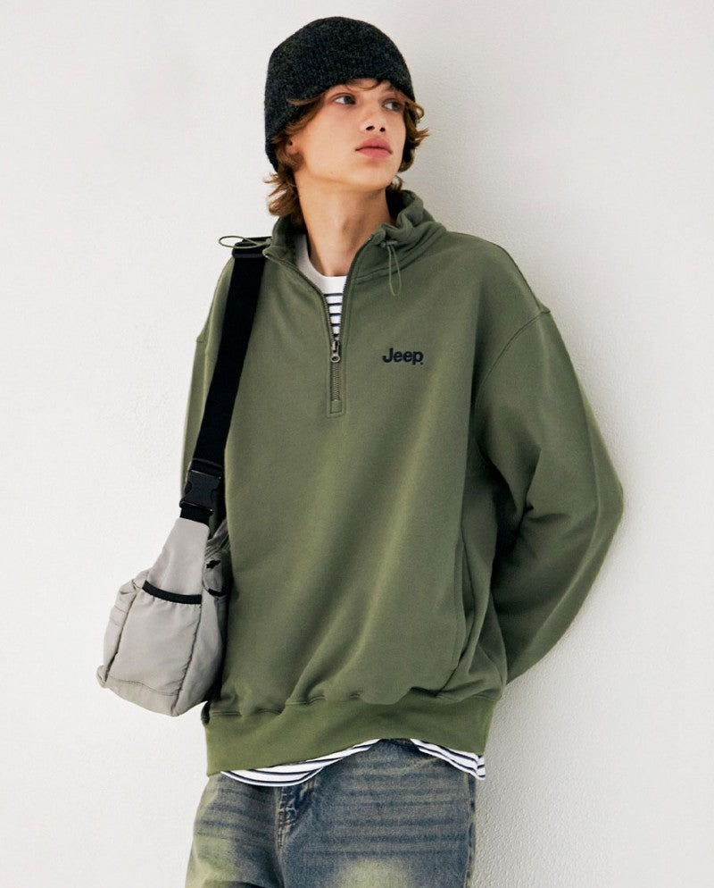 【WE ARE】韓國JEEP休閒半拉鏈領大學T衛衣JQ5TSU835