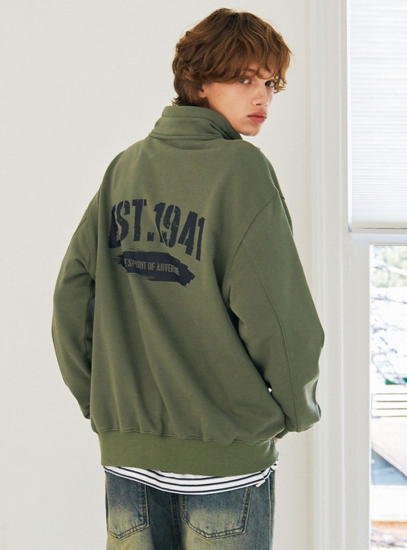 【WE ARE】韓國JEEP休閒半拉鏈領大學T衛衣JQ5TSU835