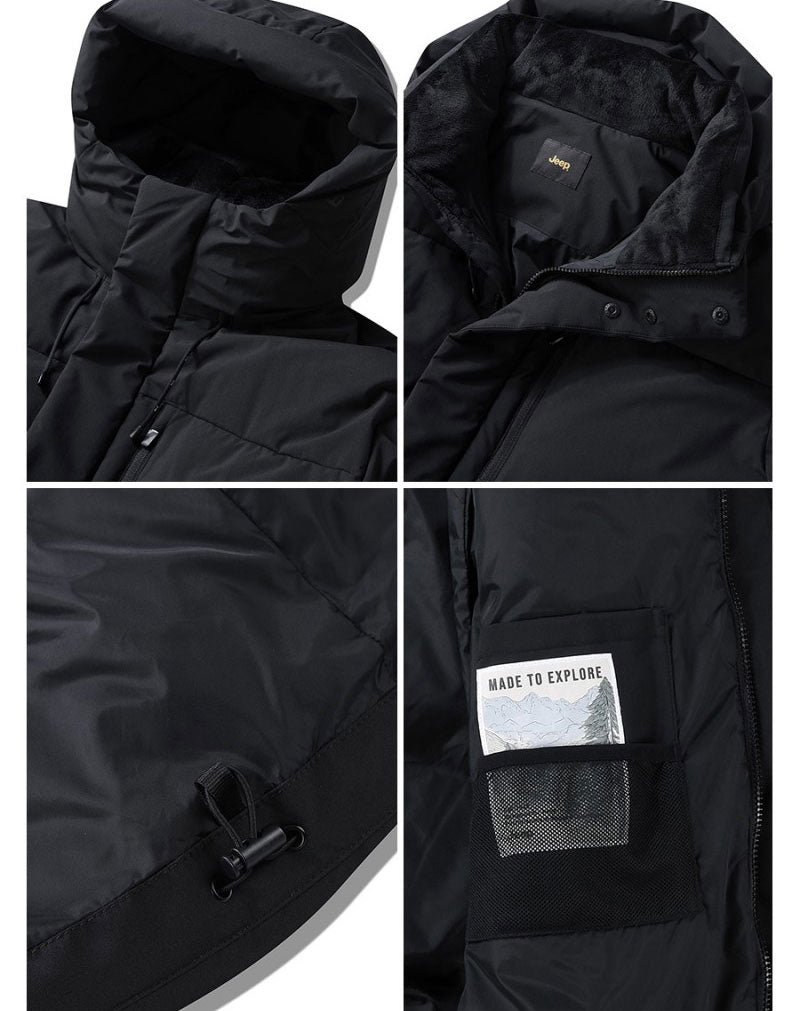 【WE ARE】韓國JEEP休閒連帽長款羽絨服JP4JPU415