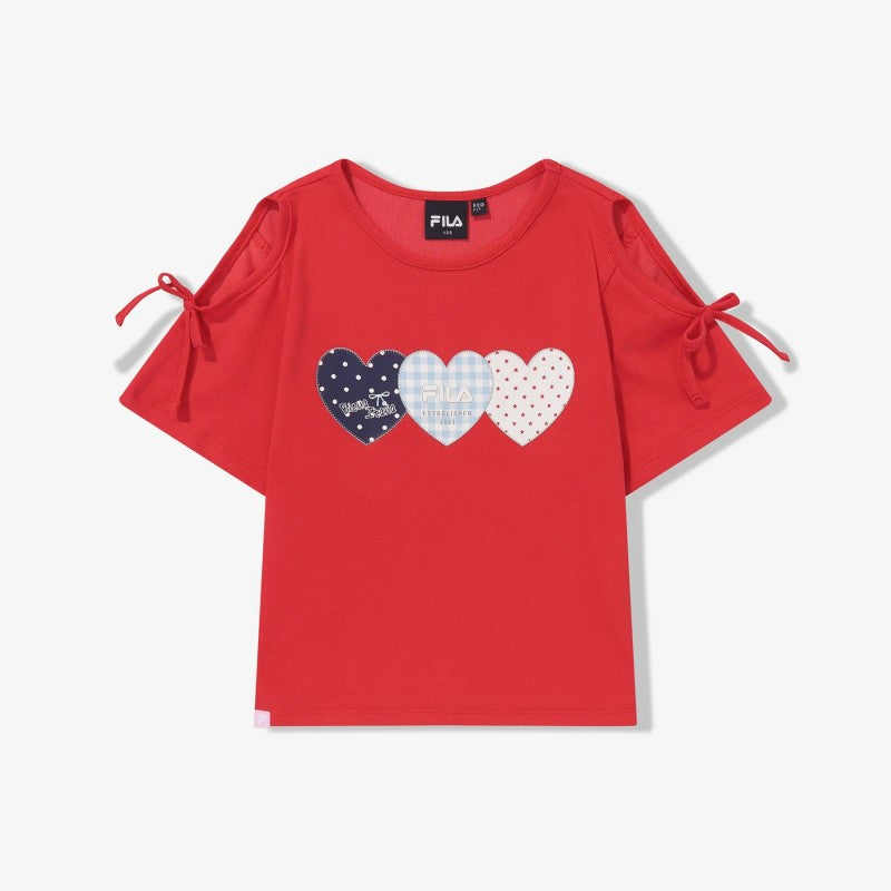 【WE ARE】韓國FILA KIDS休閒露肩短袖T恤FK262RS07G014